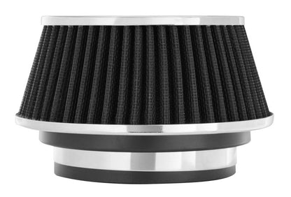 Spectre Adjustable Conical Air Filter 2-1/2 inch Tall for 3 to 4 inch Tubes – Black High Performance Racing (HPR) Filter Part 8161