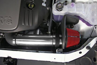 Spectre 11-17 Dodge Challenger/Charger 5.7L V8 Air Intake Kit – Polished Aluminum with Red Reusable Filter