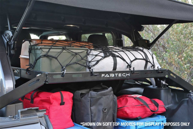 Fabtech 18-21 Jeep JL Interior Cargo Rack - Heavy Duty Steel Double Deck Storage Solution