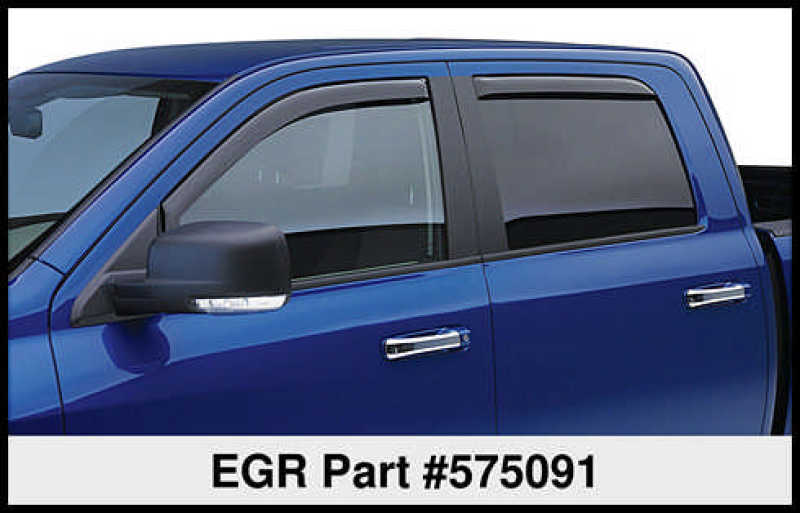 EGR 575091 In-Channel Window Visors for Toyota Tundra Double Cab, Smoked Dark Smoke Finish