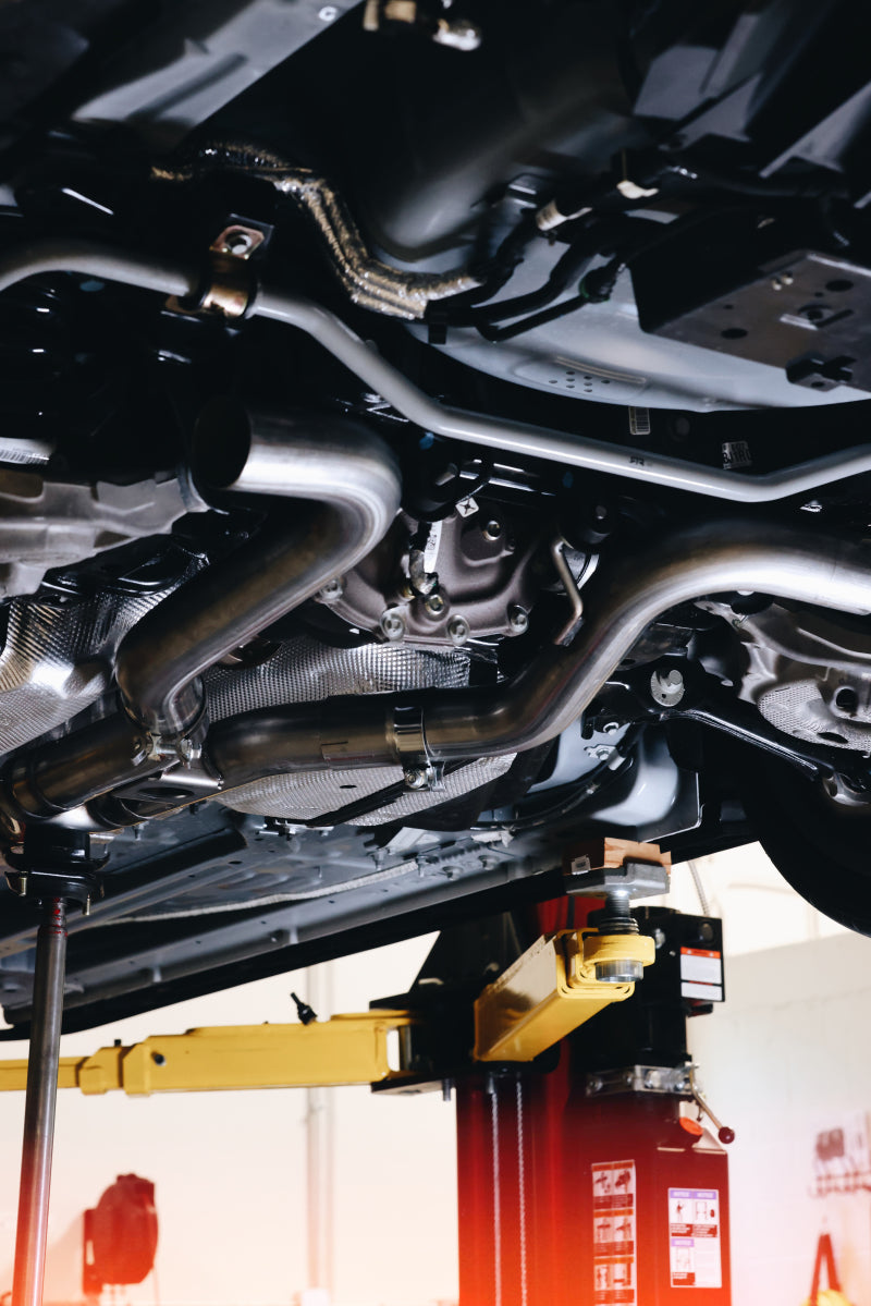 MBRP Armor Pro Series 3-inch Cat-Back Exhaust System for Ford Mustang 2019-2023 with Quad Carbon Fiber Tips