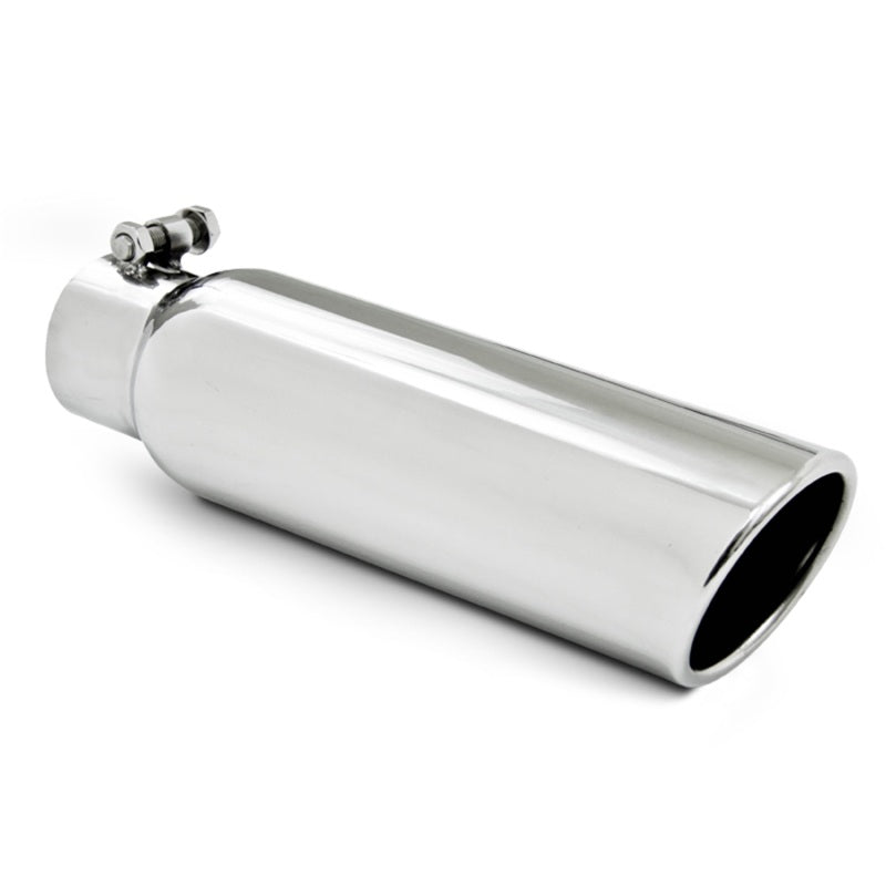 MBRP Universal Exhaust Tip 3.5 Inch Outlet, 2.5 Inch Inlet, 12 Inch Length - T304 Stainless Steel, Clampless No-Weld Design