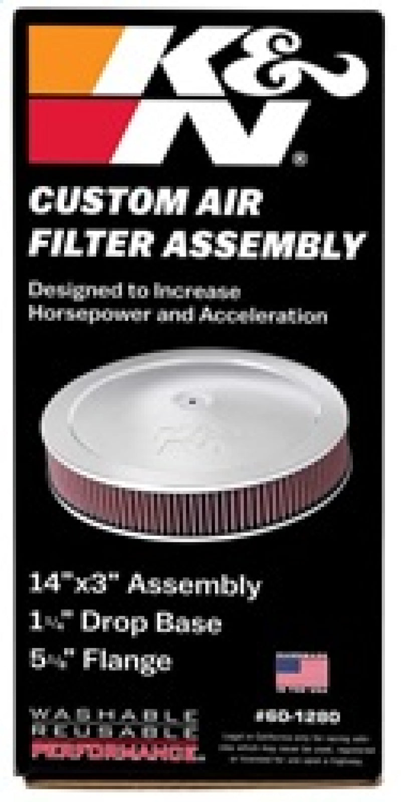 K&N Engineering 14-inch Red Custom Air Cleaner Assembly – High-Flow Round Element Design for Automotive Engines