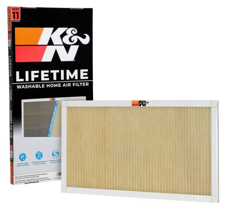 K&N HVAC Filter 14 x 24 x 1 - Reusable Pleated Synthetic Air Filter with MERV 11 Rating