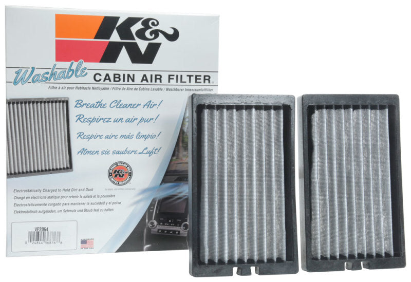 K&N Engineering VF2064 Cabin Air Filter for 2018-2019 Jeep Wrangler JL – Washable and Reusable