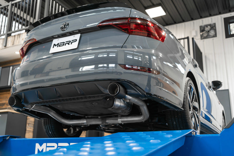 MBRP Armor Pro Series T304 Stainless Steel Cat-Back Dual Split Rear Exit Exhaust System for Volkswagen Jetta GLI (2019-2021) with Carbon Fiber Tips