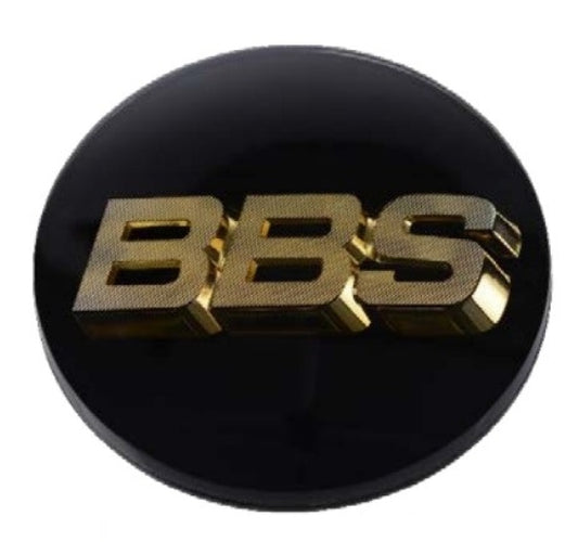 BBS Center Cap 70.6mm Black and Gold 4-Tab for Automotive Wheels (Part No. 56.24.119)