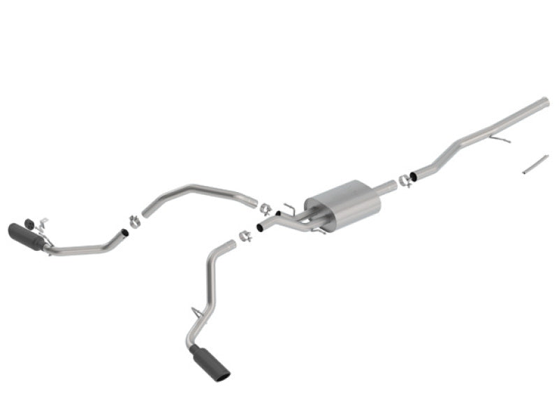 Borla ATAK Cat-Back Exhaust System for 2014-2018 Chevrolet Silverado 1500 and GMC Sierra 1500 with 5.3L V8 - Black Chrome Tips