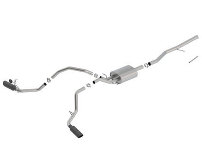 Borla ATAK Cat-Back Exhaust System for 2014-2018 Chevrolet Silverado 1500 and GMC Sierra 1500 with 5.3L V8 - Black Chrome Tips
