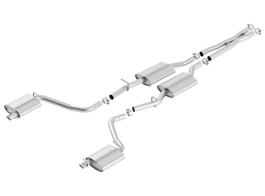Borla S-Type Cat-Back Exhaust System for 2015-2023 Dodge Challenger 3.6L V6 - No Tips, Factory Valance