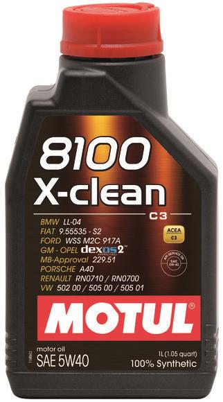 Motul 1L Synthetic Engine Oil 8100 5W40 X-Clean C3 – High-Performance Motor Oil for Turbocharged Gasoline and Diesel Engines