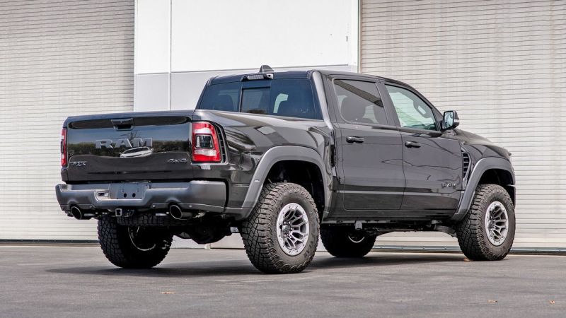 Borla 21-22 Dodge Ram 1500 TRX 6.2L V8 and RHO 3.0L V6 Black Chrome Exhaust Tips – 5 Inch Round Angle-Cut Stainless Steel