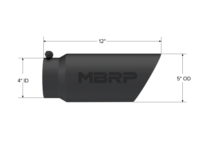 MBRP Universal Exhaust Tip 5-inch Dual Wall Angled Black Finish – Part T5053BLK