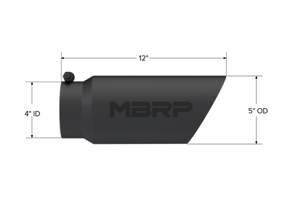 MBRP Universal Exhaust Tip 5-inch Dual Wall Angled Black Finish – Part T5053BLK