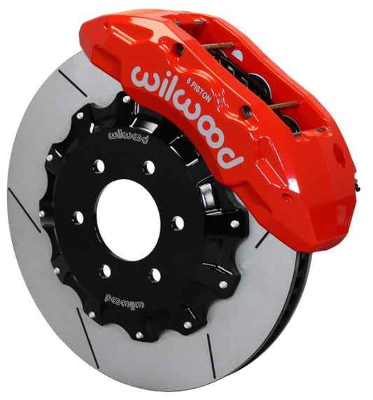 Wilwood TX6R Front Brake Kit with 15.50-inch Rotors and Lines for 2010-2014 Ford F150 Raptor in Red