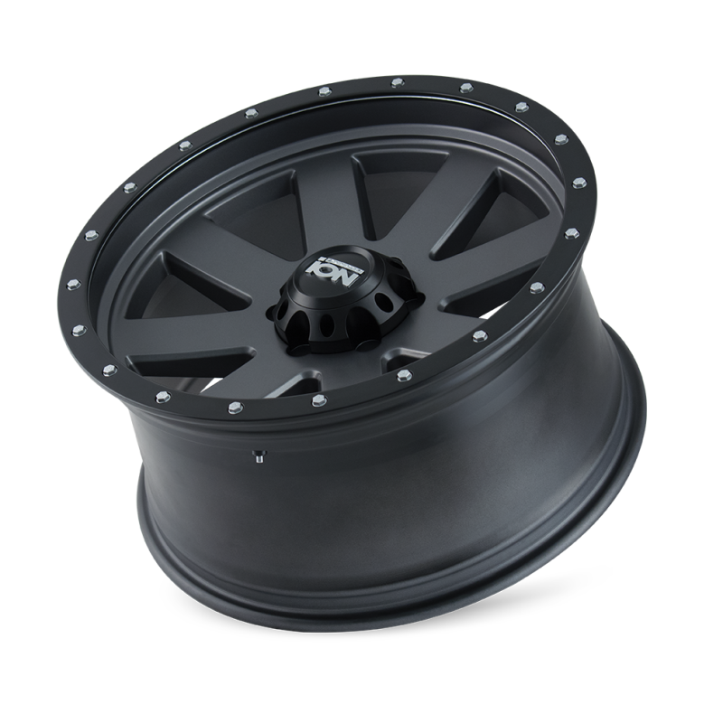 ION Wheels Type 134 18x10 Matte Gunmetal and Black Beadlock Wheel with 5x139.7 Bolt Pattern and -19mm Offset