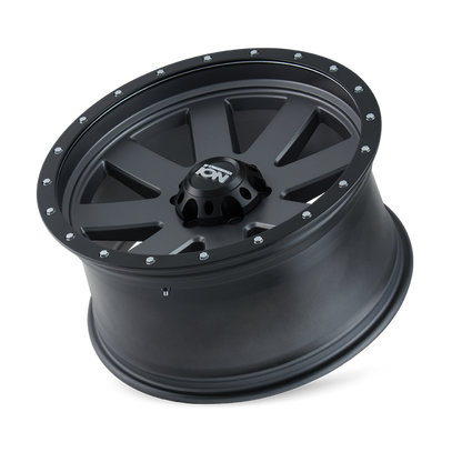ION Wheels Type 134 18x10 Matte Gunmetal and Black Beadlock Wheel with 5x139.7 Bolt Pattern and -19mm Offset