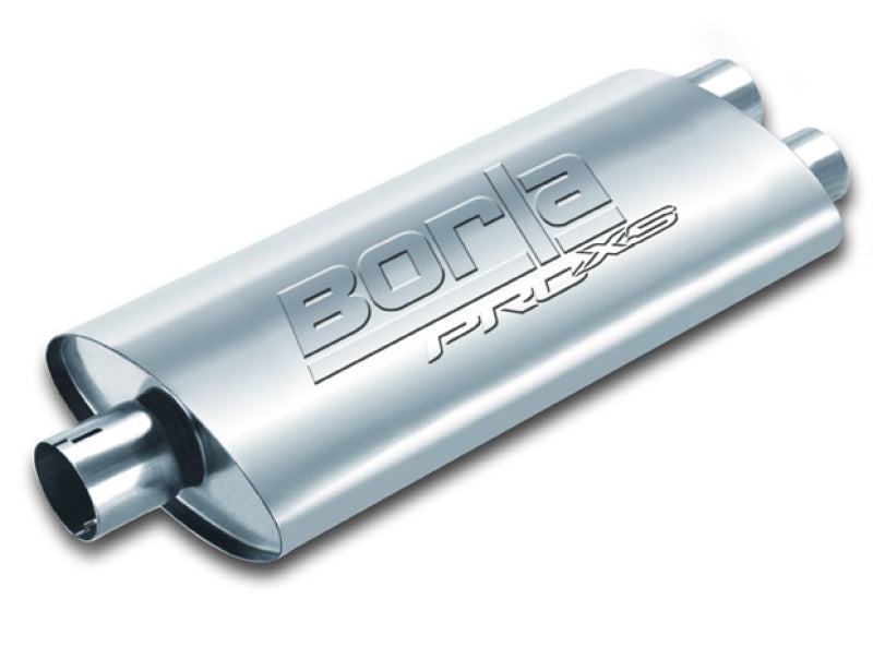 Borla PRO-XS Universal Muffler with 3-Inch Center Inlet and Dual 2.5-Inch Outlets