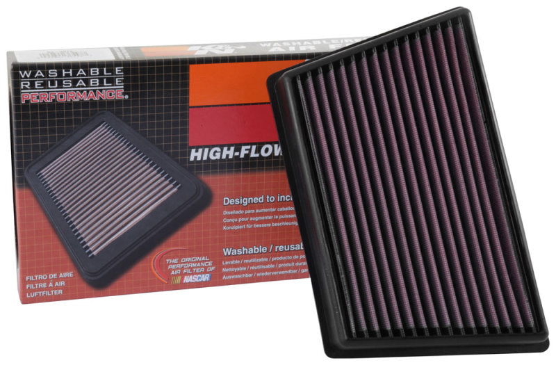 K&N Engineering High-Flow Replacement Drop-In Air Filter for 2018-2020 Jaguar E-Pace and Land Rover Discovery Sport 2.0L Diesel, Part Number 33-3073