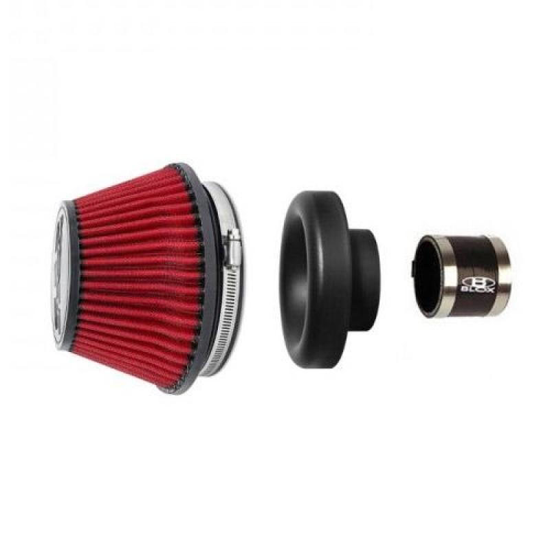 BLOX Racing Shorty Performance 5-inch Air Filter with 4-inch Velocity Stack and Coupler Kit