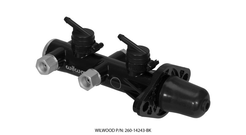 Wilwood Tandem Remote Master Cylinder 1 Inch Bore Black - Reliable Hydraulic Brake Performance