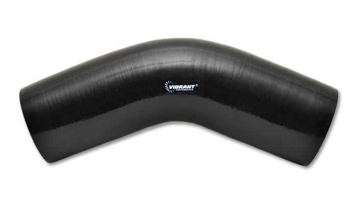 Vibrant 4 Ply Reinforced Silicone Elbow Connector - 2.25 Inch I.D. - 45 Degree Black