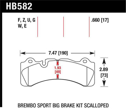 Hawk Brembo Scallped DTC-60 Race Brake Pads