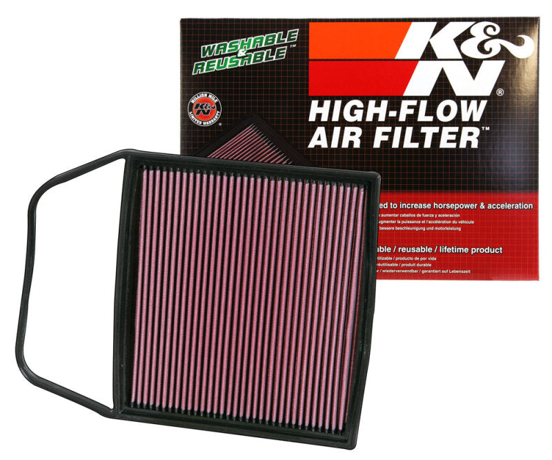 K&N Engineering 33-2367 High-Flow Drop-In Air Filter for BMW 135i, 335i, 535i (2007-2011)
