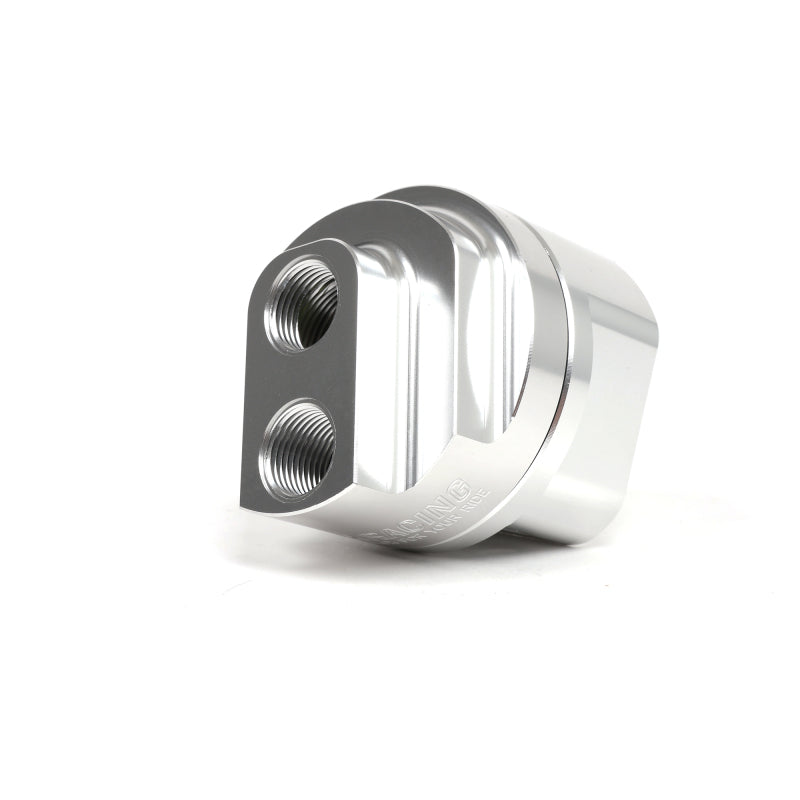BLOX Racing Remote Oil Filter Relocation Kit - Polished Finish for Automotive Performance