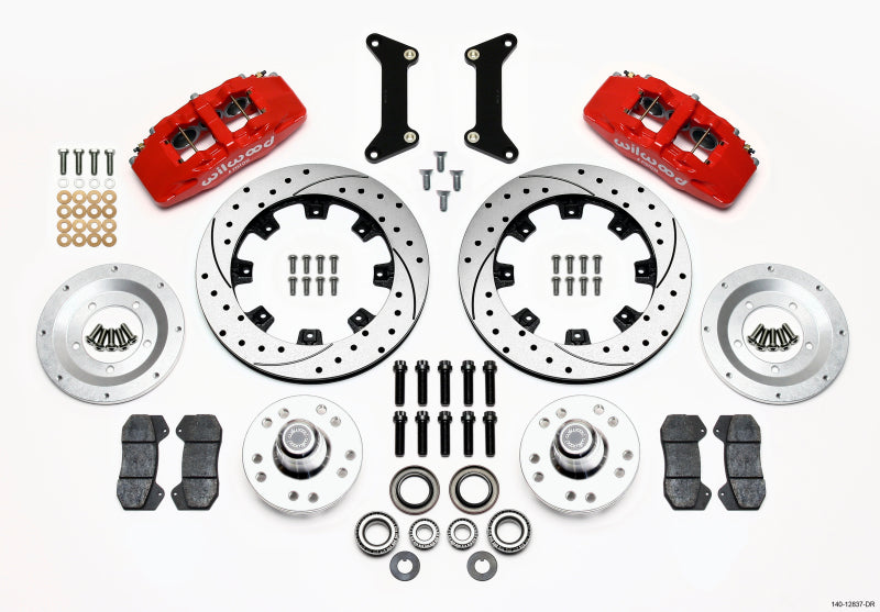 Wilwood Dynapro 6 Front Hub Kit with 12.19-inch Drilled Rotors for 1979-1981 Buick Century