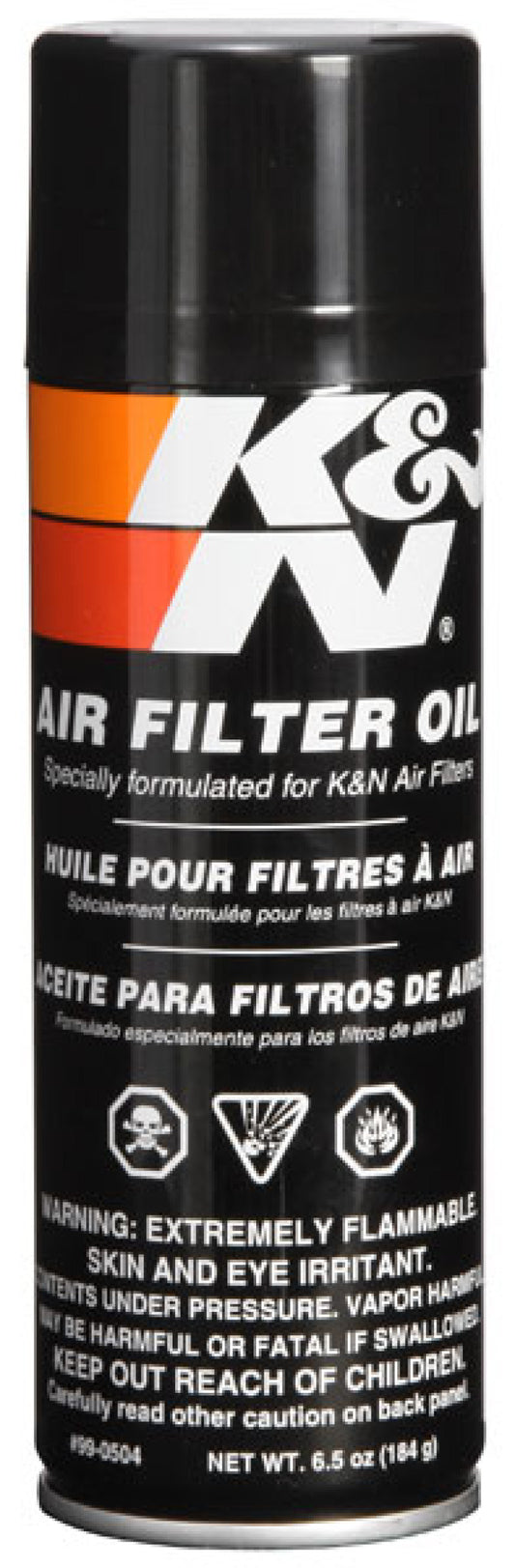 K&N Engineering 99-0504 6.5 oz Aerosol Spray Air Filter Oil for Superior Air Filtration