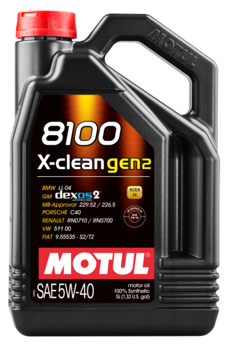 Motul 5L Synthetic Engine Oil 8100 X-CLEAN Gen 2 5W40 – High-Performance Motor Oil for Modern Gasoline and Diesel Engines