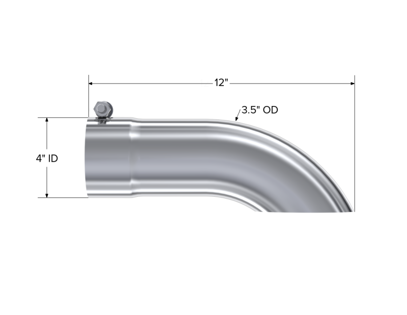 MBRP Universal Exhaust Tip 3.5 Inch Diameter Turn Down Polished T304 Stainless Steel