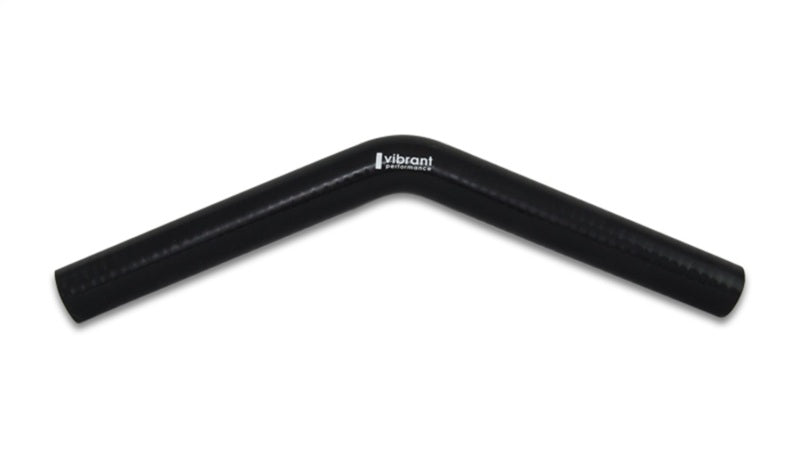 Vibrant 4 Ply Reinforced Silicone Elbow Connector - 1.25 inch ID x 8 inch Leg 45 Degree Black