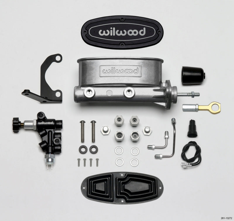 Wilwood HV Tandem Master Cylinder Kit with Combination Proportioning Valve for Early Ford Mustang - 7/8 inch Bore