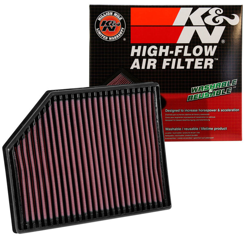 K&N Engineering 33-3065 High-Flow Reusable Air Filter for Volvo XC90 and S90