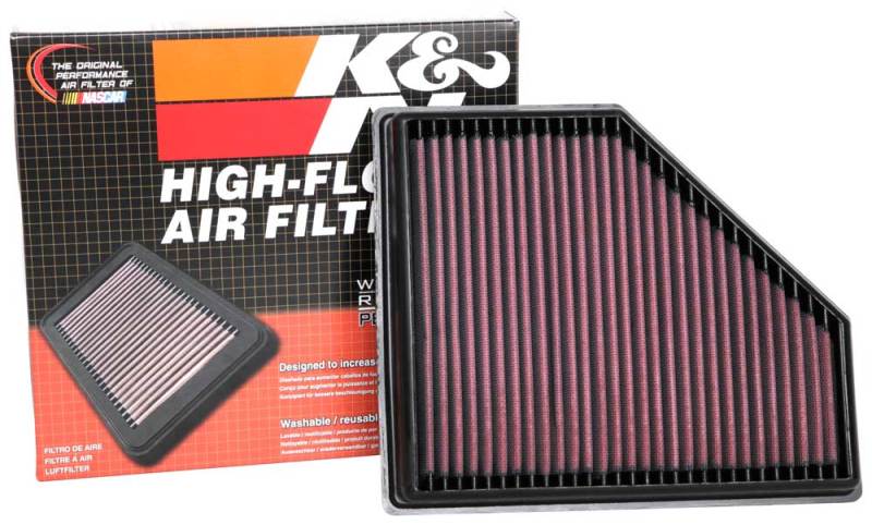 K&N Engineering 33-3136 High-Flow Reusable Air Filter for BMW 330i, Z4, Toyota GR Supra 2.0L Turbo