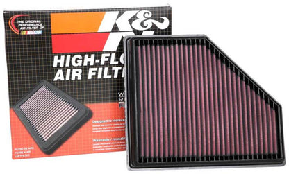 K&N Engineering 33-3136 High-Flow Reusable Air Filter for BMW 330i, Z4, Toyota GR Supra 2.0L Turbo