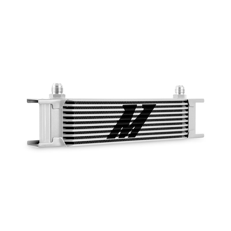 Mishimoto Universal -8AN 10-Row Oil Cooler - Silver for Engine, Transmission, and Power Steering Fluids