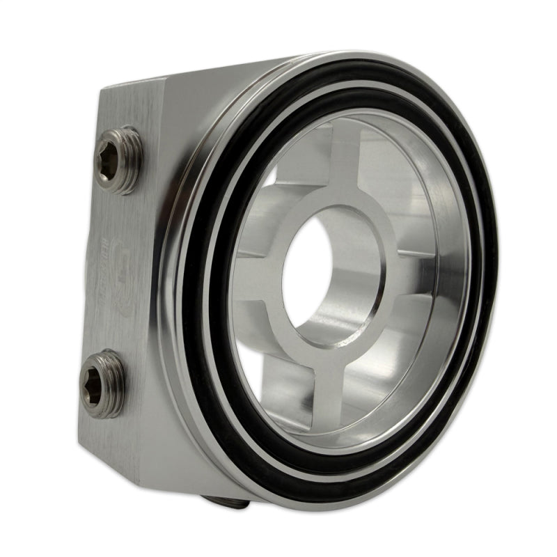 BLOX Racing Oil Filter Block Adapter Silver – Compatible with Oil Pressure and Temperature Monitoring