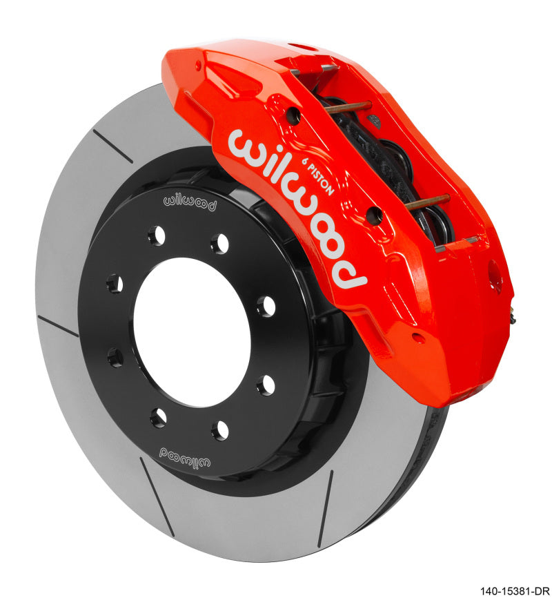 Wilwood TX6R Front Brake Kit with Lines for 2014+ Ram 2500/3500, 16-inch Red