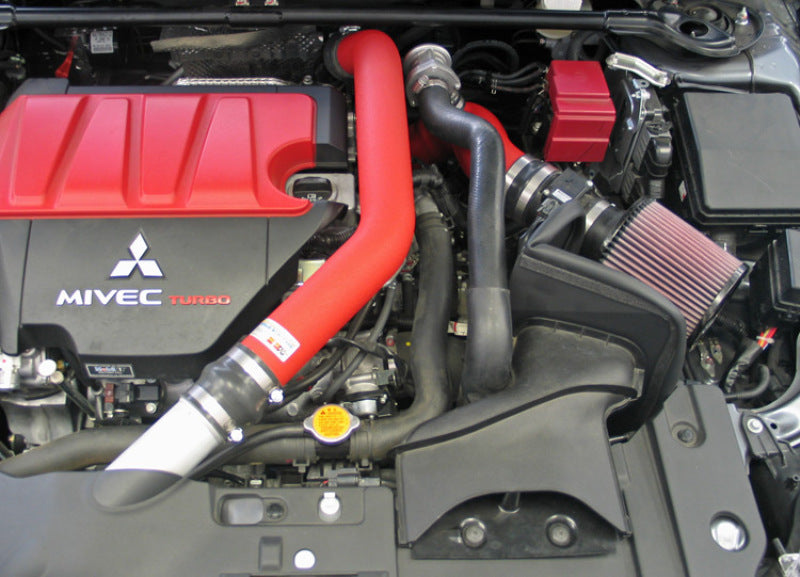 K&N Engineering 69-6546TWR Wrinkle Red Cold Air Intake System for Mitsubishi Lancer (2008-2014)
