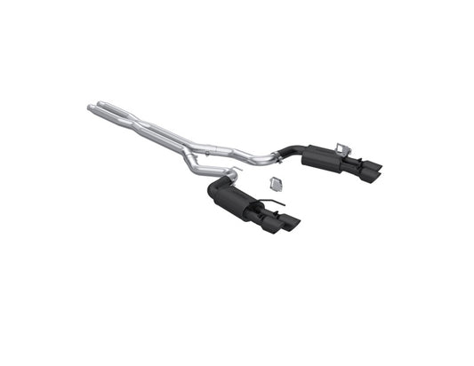 MBRP Armor BLK Series 2024 Ford Mustang GT 5.0L 3-inch Cat-Back Dual Split Rear Exhaust with Black Tips
