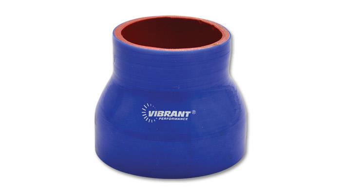 Vibrant 4 Ply Reinforced Silicone Transition Connector - 2 Inch I.D. to 2.5 Inch I.D., 3 Inches Long (Blue)