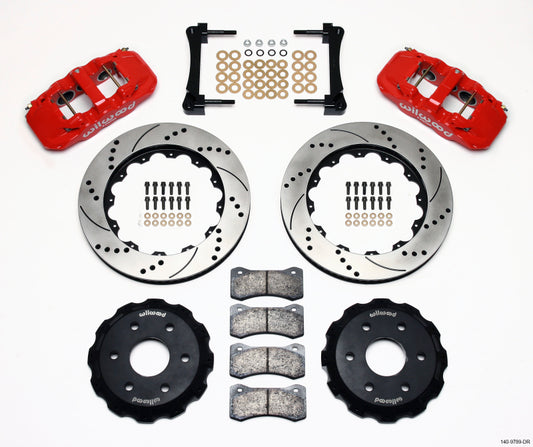 Wilwood AERO6 Front Truck Kit 14.25-inch Drill Red for Chevy Tahoe 1999-2014