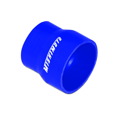 Mishimoto 2.5 to 3 Inch Blue Silicone Transition Coupler for Automotive Cooling and Intake Systems