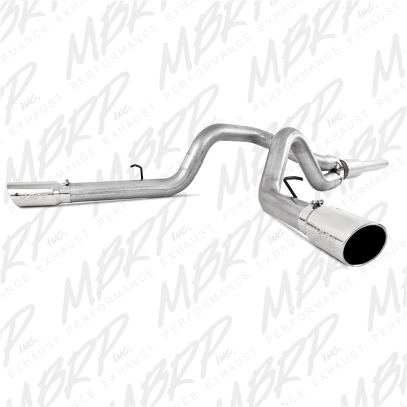 MBRP Armor Lite Series Cat Back Exhaust System for 1999-2004 Ford F-250/F-350 V-10 - Dual Split Side Exit, 4 Inch Diameter, Includes Tips and Hardware