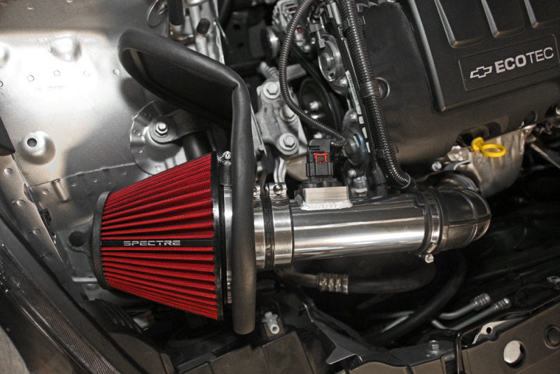 Spectre 9044 Air Intake Kit for Chevrolet Cruze 1.4L - Polished Aluminum with Red Filter