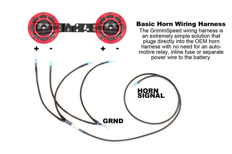 GrimmSpeed Hella Horn Wiring Harness for 2005-2007 Subaru Legacy, WRX & STI