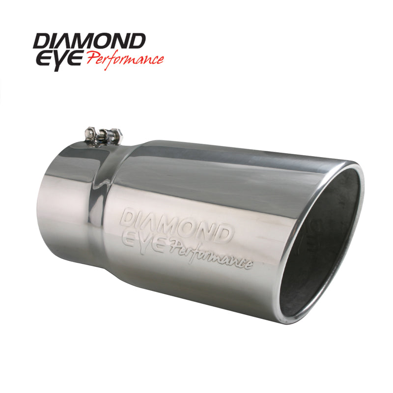 Diamond Eye Performance 5612BRA-DE 5-Inch Inlet x 6-Inch Outlet x 12-Inch Rolled Angle Stainless Steel Exhaust Tip